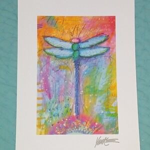 Tim Yanke Dragonfly Lithograph Park West Gallery COA Colorful Abstract Art 2024